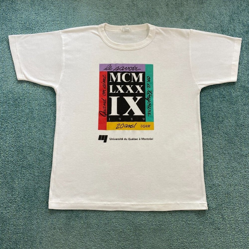 VINTAGE University of Quebec Montreal Canada 1989 Shirt Adult Extra Large UQAM